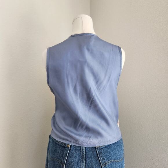 Vintage 90s Y2K Marmie West Floral Tapestry Button Vest Waistcoat M Cottagecore - Picture 4 of 6